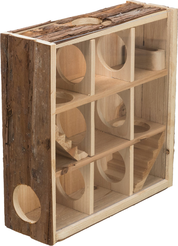 Trixie Trixie Houten Speeltoren Schorshout - 30x30x10 cm Trixie Trixie Houten Speeltoren Schorshout - 30x30x10 cm