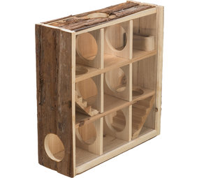Trixie Trixie Houten Speeltoren Schorshout - 30x30x10 cm Trixie Trixie Houten Speeltoren Schorshout - 30x30x10 cm