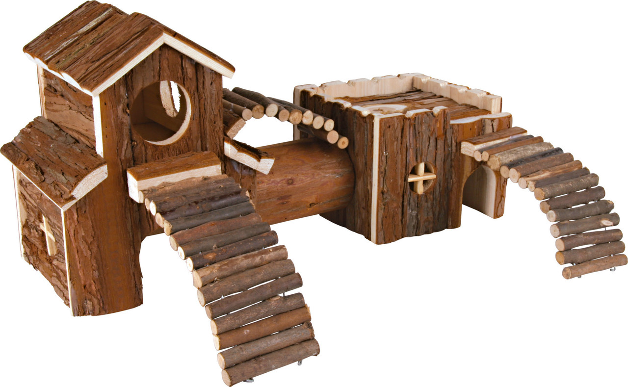 Trixie Trixie Houten Tunnelsysteem Frida Schorshout - 47x22x15 cm Trixie Trixie Houten Tunnelsysteem Frida Schorshout - 47x22x15 cm