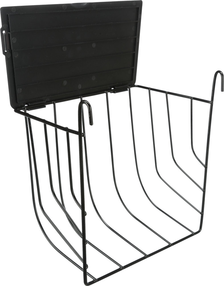 Trixie Trixie Hooiruif Hangmodel met Deksel - Metaal - Zwart Trixie Trixie Hooiruif Hangmodel met Deksel - Metaal - Zwart