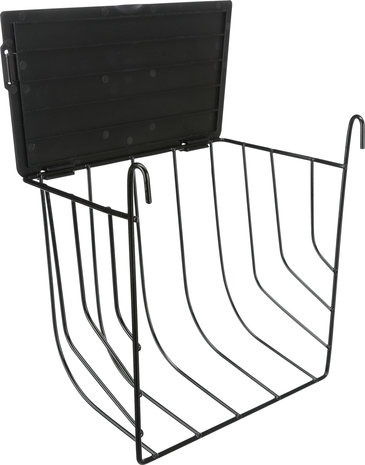 Trixie Trixie Hooiruif Hangmodel met Deksel - Metaal - Zwart Trixie Trixie Hooiruif Hangmodel met Deksel - Metaal - Zwart
