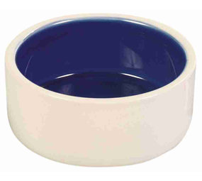 Trixie Voer-en waterbak steen - creme-blauw Trixie Voer-en waterbak steen - creme-blauw