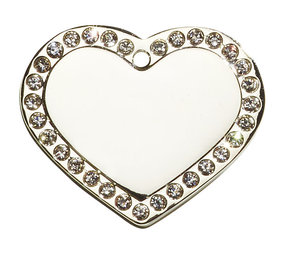 IMARC Hondenpenning - Glamour Hart - Zilver met Diamant Steentjes IMARC Hondenpenning - Glamour Hart - Zilver met Diamant Steentjes