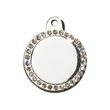 IMARC Hondenpenning - Glamour Rond - Zilver met Diamant Steentjes IMARC Hondenpenning - Glamour Rond - Zilver met Diamant Steentjes