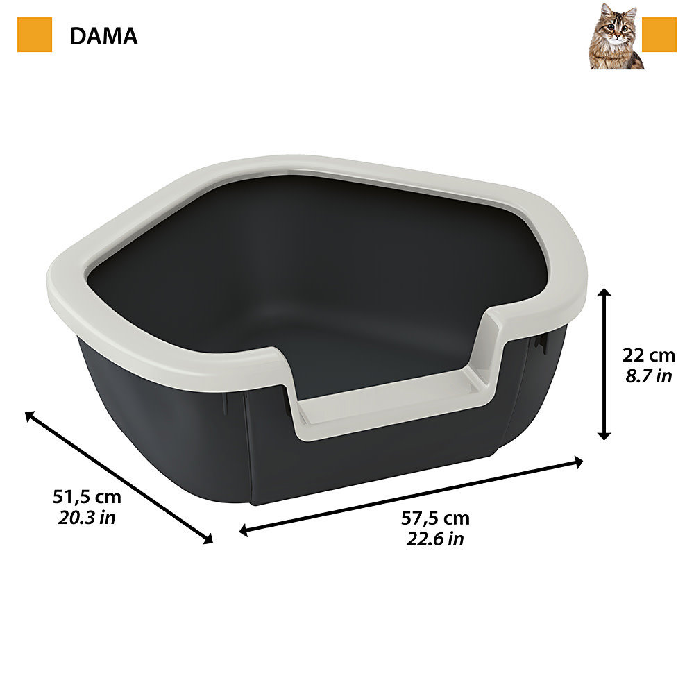 Ferplast Ferplast Open Hoektoilet Dama - 57.5x51.5x22 cm - verschillende kleuren Ferplast Ferplast Open Hoektoilet Dama - 57.5x51.5x22 cm - verschillende kleuren