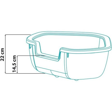 Ferplast Ferplast Open Hoektoilet Dama - 57.5x51.5x22 cm - verschillende kleuren Ferplast Ferplast Open Hoektoilet Dama - 57.5x51.5x22 cm - verschillende kleuren