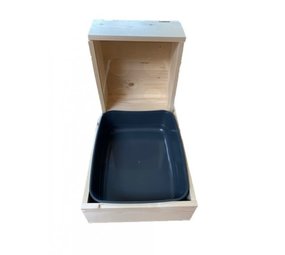 Houten hooiruif L met toilet - handgemaakt in Nederland Houten hooiruif L met toilet - handgemaakt in Nederland