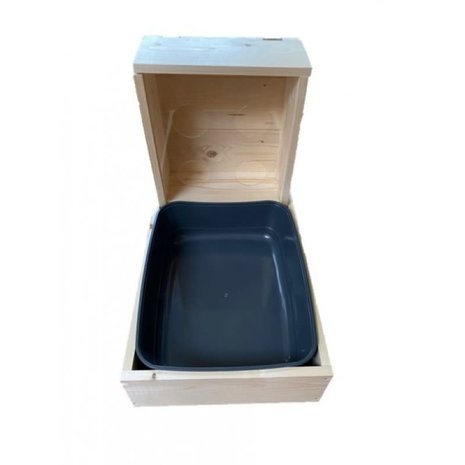 Houten hooiruif L met toilet - handgemaakt in Nederland Houten hooiruif L met toilet - handgemaakt in Nederland