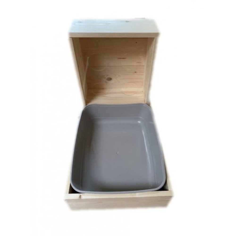 Houten hooiruif L met toilet - handgemaakt in Nederland Houten hooiruif L met toilet - handgemaakt in Nederland