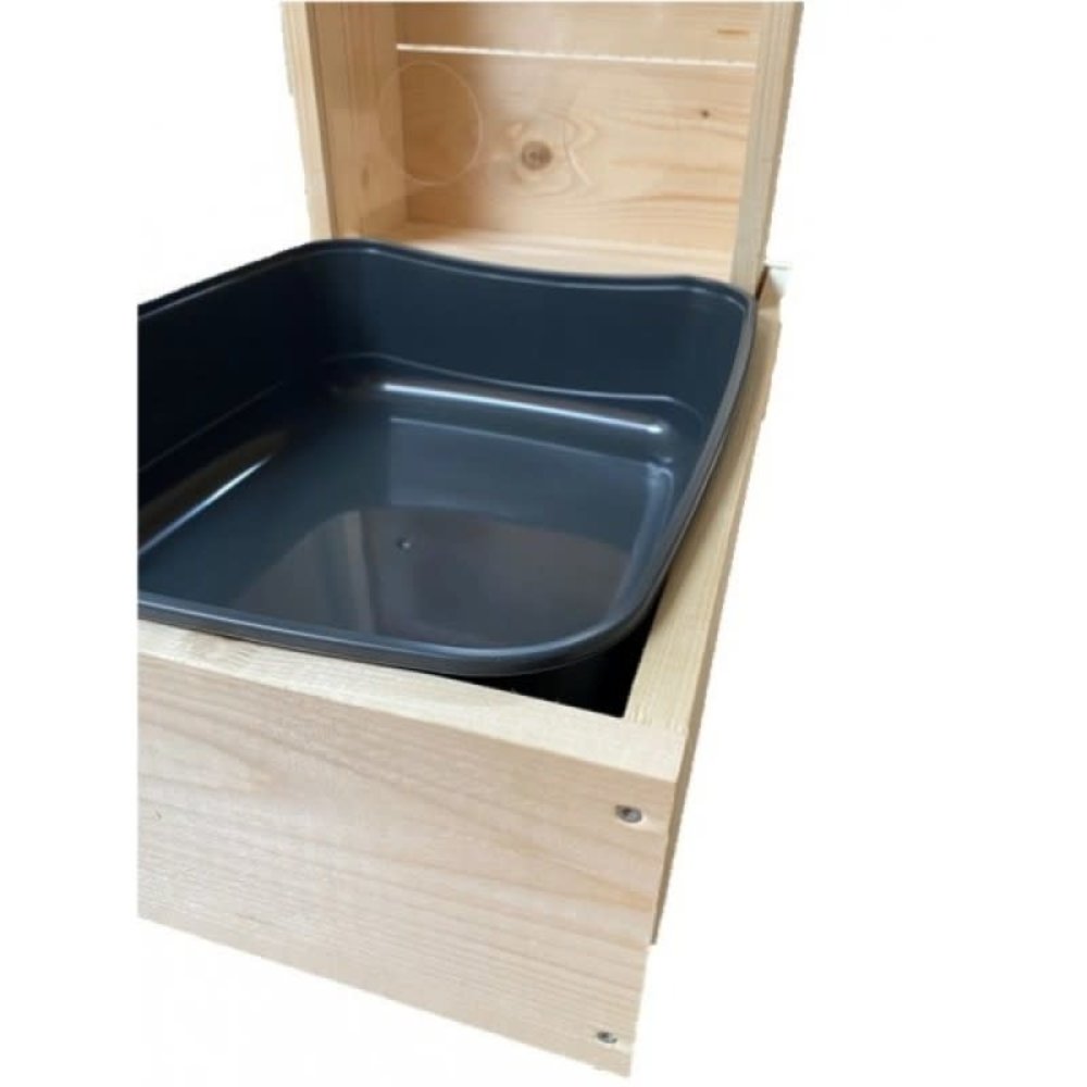 Houten hooiruif L met toilet - handgemaakt in Nederland Houten hooiruif L met toilet - handgemaakt in Nederland