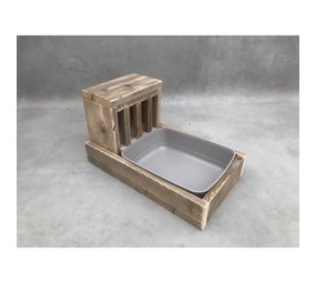 Houten hooiruif L met toilet - steigerhout L Houten hooiruif L met toilet - steigerhout L