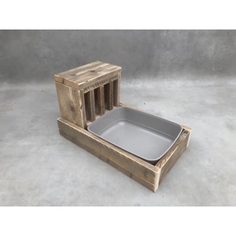 Houten hooiruif L met toilet - steigerhout L Houten hooiruif L met toilet - steigerhout L
