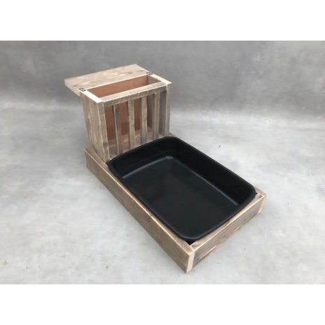 Houten hooiruif XL met toilet - steigerhout XL Houten hooiruif XL met toilet - steigerhout XL