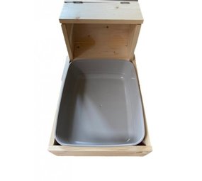 Houten hooiruif M met toilet - handgemaakt in Nederland Houten hooiruif M met toilet - handgemaakt in Nederland