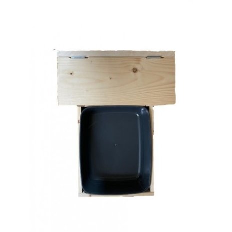 Houten hooiruif M met toilet - handgemaakt in Nederland Houten hooiruif M met toilet - handgemaakt in Nederland