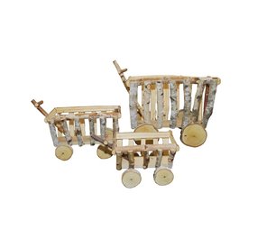 Houten Hooiwagen - Bolderkar M - 30 x 15 x 15 cm Houten Hooiwagen - Bolderkar M - 30 x 15 x 15 cm