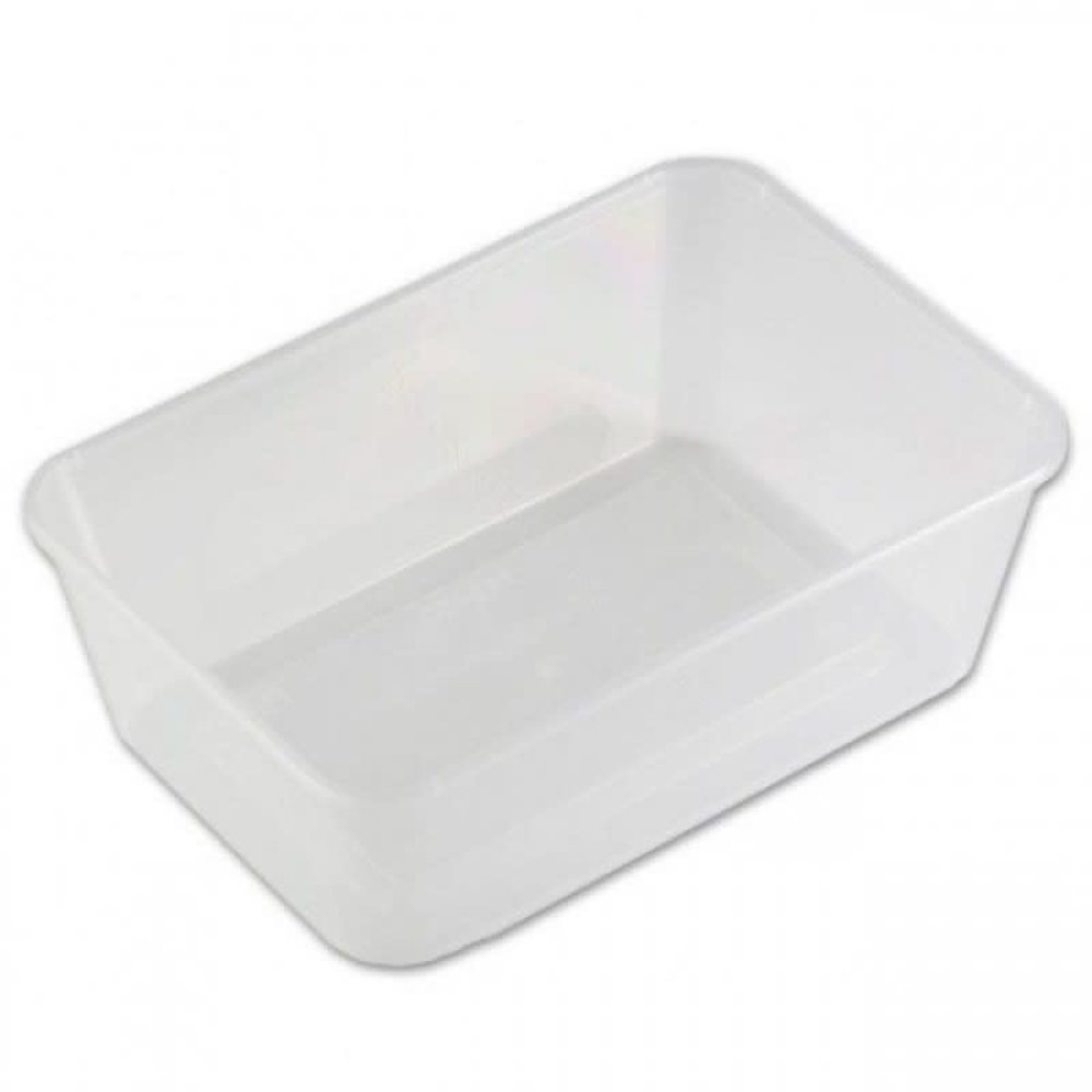 Plastic bewaar bakje vierkant 1000ml Plastic bewaar bakje vierkant 1000ml