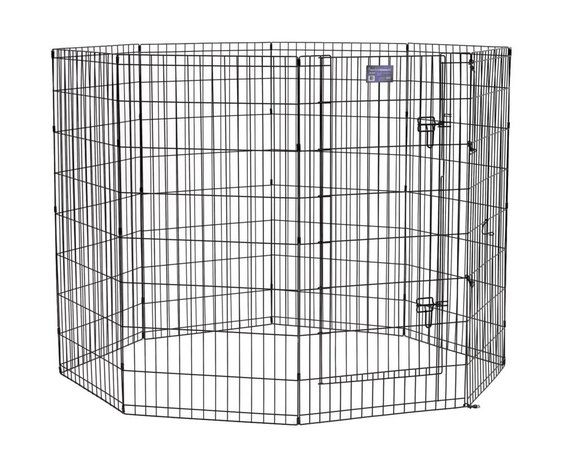 Midwest Zwart Metalen Ren met deur Midwest Zwart Metalen Ren met deur