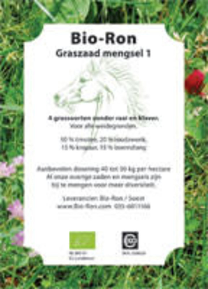 Natuly (voorheen Bio-Ron) Bio-Ron Graszaad mengsel 1 - 0.5 kilo Natuly (voorheen Bio-Ron) Bio-Ron Graszaad mengsel 1 - 0.5 kilo