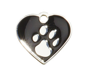 IMARC Hondenpenning – Hart – Poot Zilver – Zwart IMARC Hondenpenning – Hart – Poot Zilver – Zwart