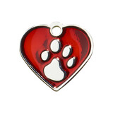 IMARC Hondenpenning – Hart – Poot Zilver - Rood