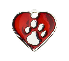 IMARC Hondenpenning – Hart – Poot Zilver - Rood IMARC Hondenpenning – Hart – Poot Zilver - Rood