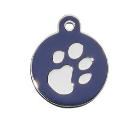 IMARC Hondenpenning – Rond – Poot Zilver –  Blauw