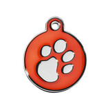 IMARC Hondenpenning – Rond – Poot Zilver – Rood IMARC Hondenpenning – Rond – Poot Zilver – Rood