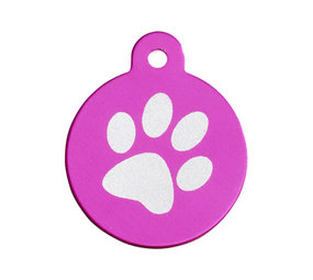 IMARC Hondenpenning – Rond – Poot –  Roze