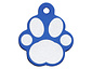 Hondenpenning - Pootvorm Blauw met Zilver Groot Hondenpenning - Pootvorm Blauw met Zilver Groot
