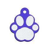 IMARC Hondenpenning - Pootvorm Paars met Zilver Groot IMARC Hondenpenning - Pootvorm Paars met Zilver Groot