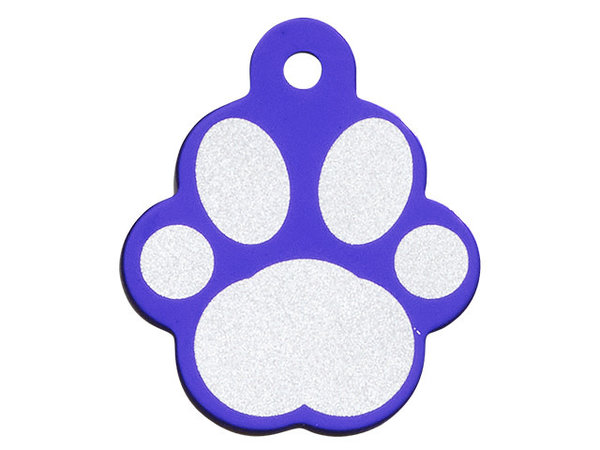 IMARC Hondenpenning - Pootvorm Paars met Zilver Groot IMARC Hondenpenning - Pootvorm Paars met Zilver Groot