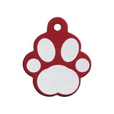 IMARC Hondenpenning - Pootvorm Rood met Zilver Groot IMARC Hondenpenning - Pootvorm Rood met Zilver Groot