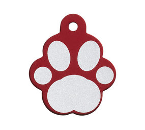 IMARC Hondenpenning - Pootvorm Rood met Zilver Groot IMARC Hondenpenning - Pootvorm Rood met Zilver Groot