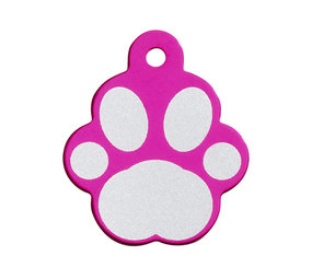 IMARC Hondenpenning - Pootvorm Roze met Zilver Groot IMARC Hondenpenning - Pootvorm Roze met Zilver Groot