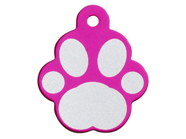 IMARC Hondenpenning - Pootvorm Roze met Zilver Groot IMARC Hondenpenning - Pootvorm Roze met Zilver Groot