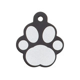 IMARC Hondenpenning - Pootvorm Zwart met Zilver Groot IMARC Hondenpenning - Pootvorm Zwart met Zilver Groot