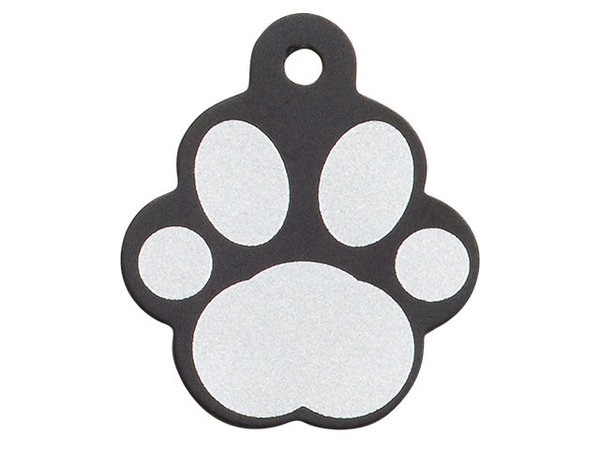 IMARC Hondenpenning - Pootvorm Zwart met Zilver Groot IMARC Hondenpenning - Pootvorm Zwart met Zilver Groot