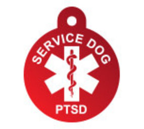 IMARC Hondenpenning - Rond - Service Dog PTSD - Rood - Groot IMARC Hondenpenning - Rond - Service Dog PTSD - Rood - Groot