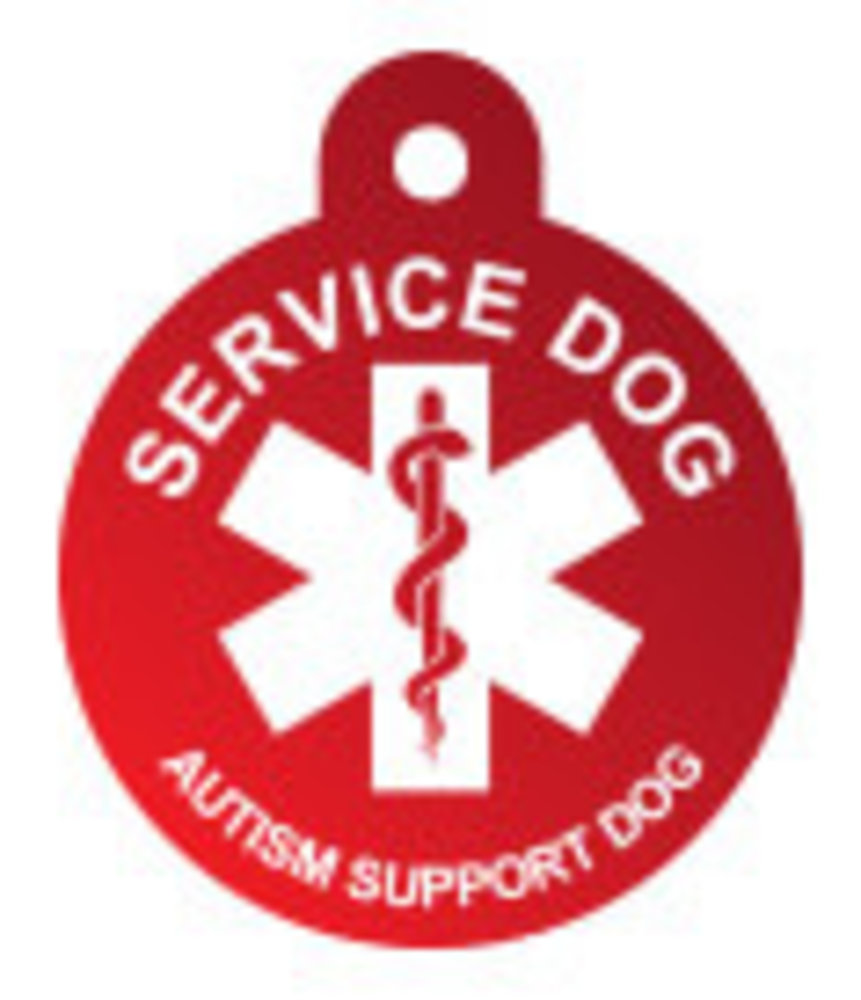 IMARC Hondenpenning - Rond - Service Dog Autism Support Dog - Rood - Groot IMARC Hondenpenning - Rond - Service Dog Autism Support Dog - Rood - Groot