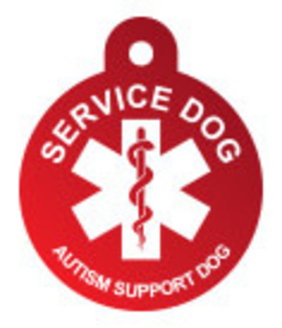 IMARC Hondenpenning - Rond - Service Dog Autism Support Dog - Rood - Groot IMARC Hondenpenning - Rond - Service Dog Autism Support Dog - Rood - Groot