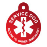 IMARC Hondenpenning - Rond - Service Dog Return To Owner Immediately - Rood IMARC Hondenpenning - Rond - Service Dog Return To Owner Immediately - Rood