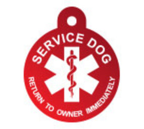 IMARC Hondenpenning - Rond - Service Dog Return To Owner Immediately - Rood IMARC Hondenpenning - Rond - Service Dog Return To Owner Immediately - Rood