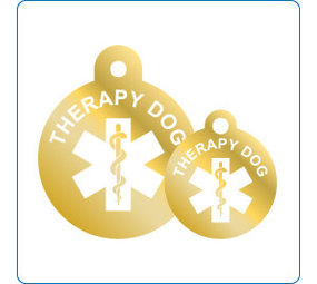 IMARC Hondenpenning - Rond - Therapy Dog - Goud IMARC Hondenpenning - Rond - Therapy Dog - Goud