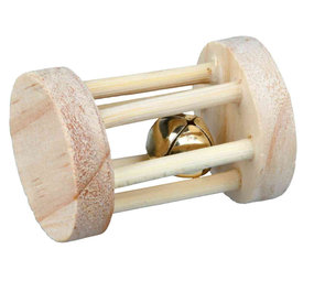 Trixie Trixie Speelrol Hout met Bel - Rammelaar 3.5x5 cm Trixie Trixie Speelrol Hout met Bel - Rammelaar 3.5x5 cm