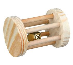 Trixie Trixie Speelrol Hout met Bel - Rammelaar 5x7 cm Trixie Trixie Speelrol Hout met Bel - Rammelaar 5x7 cm