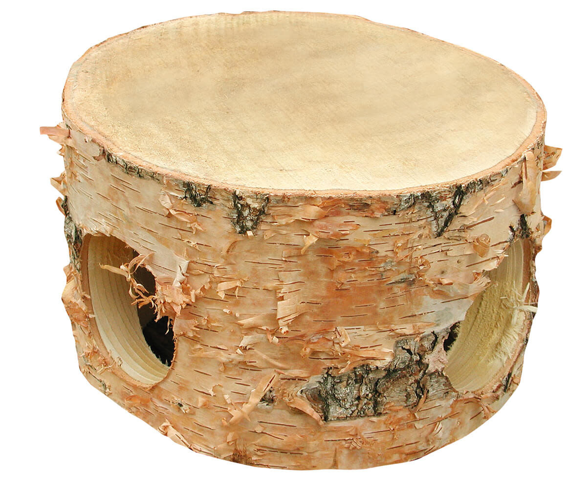 Hugro Houten Hol - 1 opening Groot - 15 cm hoog - 8 cm gat