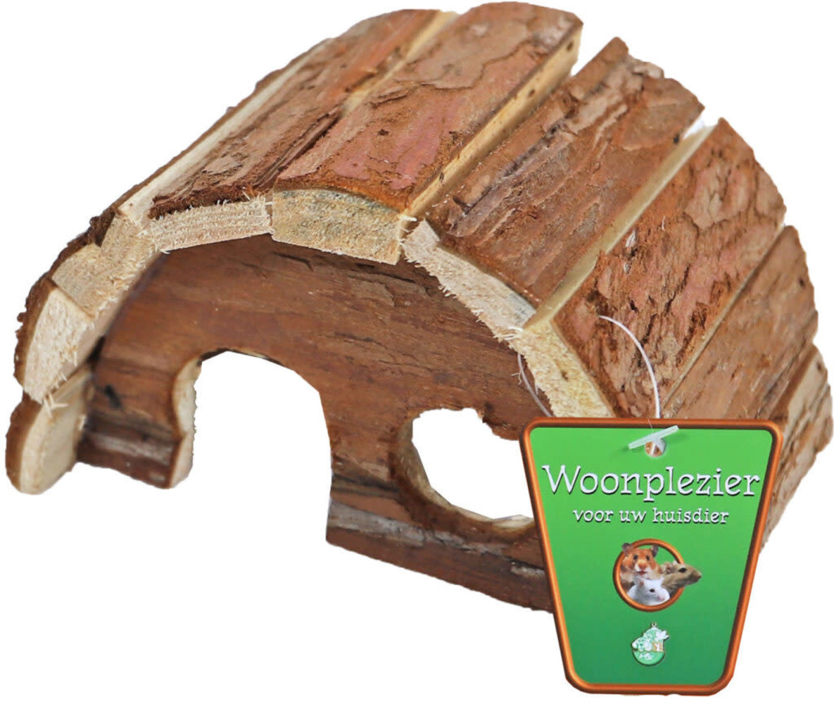 Gebr. de Boon Boon Houten Huis Halfrond Schorshout S - 15 cm Gebr. de Boon Boon Houten Huis Halfrond Schorshout S - 15 cm