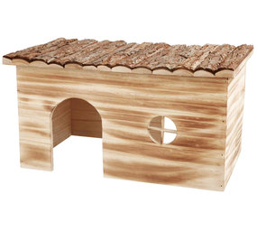 Trixie Trixie Houten Huis Grete Gevlamd - 2 Ingangen 45x24x28 cm Trixie Trixie Houten Huis Grete Gevlamd - 2 Ingangen 45x24x28 cm
