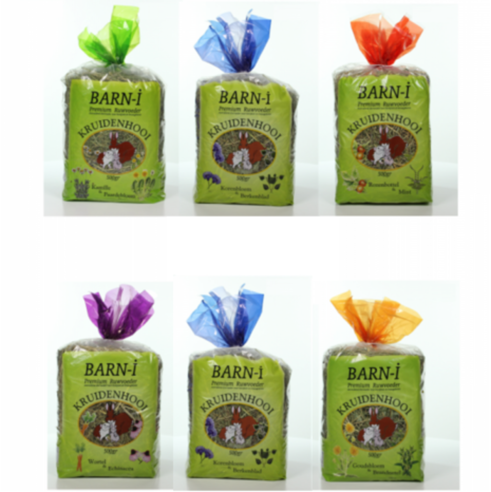 BARN-i BESTE KOOP! Barn-i kruidenhooi 500 gram MIX VOORDEEL per 6 BARN-i BESTE KOOP! Barn-i kruidenhooi 500 gram MIX VOORDEEL per 6